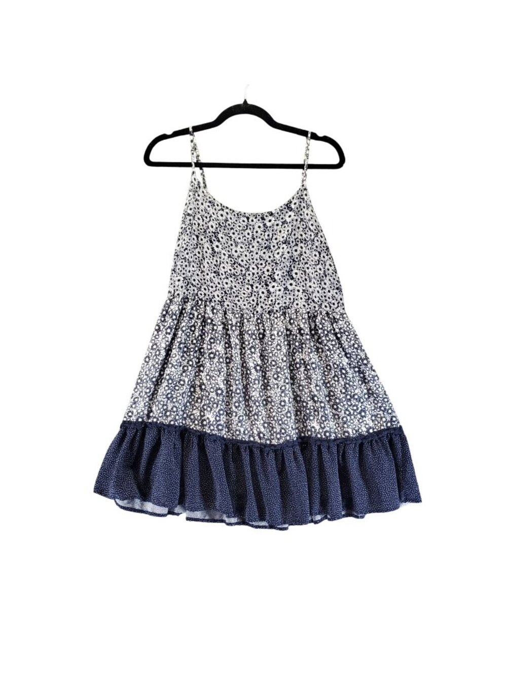 Coco + Jaimeson Dress Womens Large Navy Blue & White Floral Sundress
